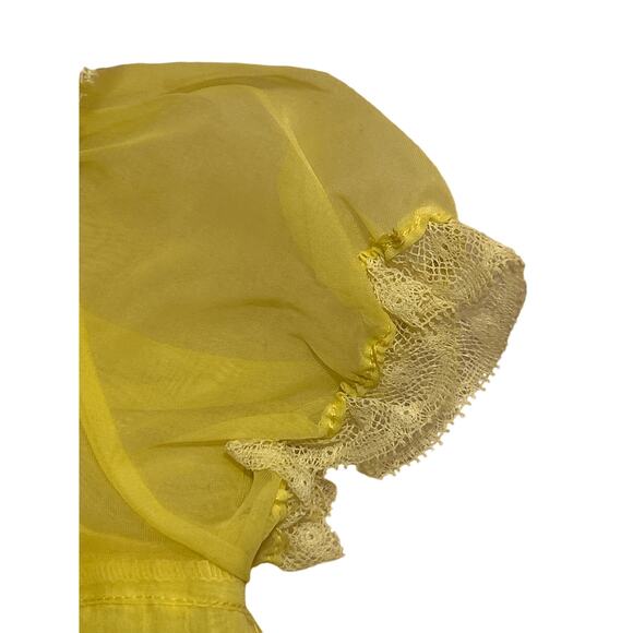 Vintage Infant Mary Jane Yellow Pleated Lace Dress, approx.9-12 months - Picture 9 of 9